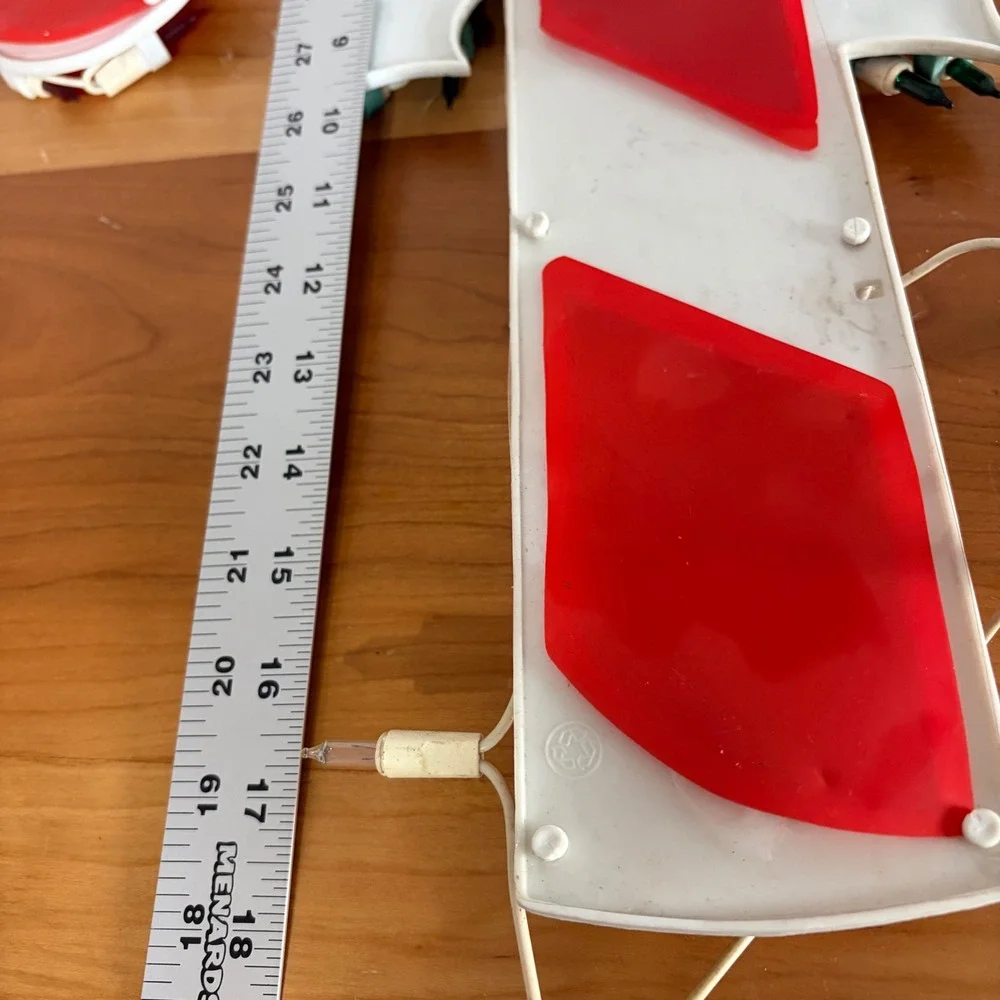 Vintage 2000 Impact Plastics Lighted Candy Cane Window Decor IMP43 18 Inch